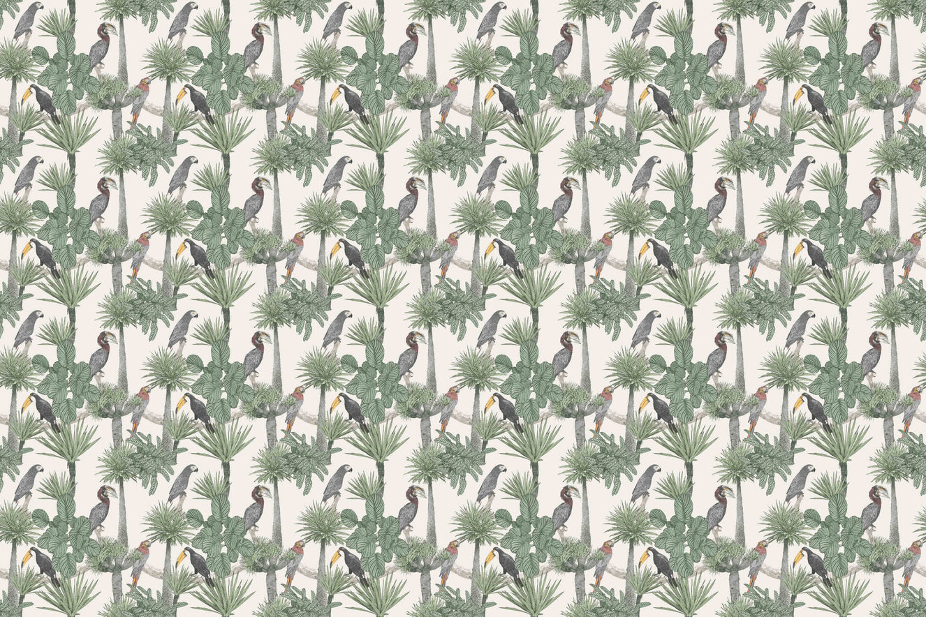 Tropical Toucan Pattern Wall Mural