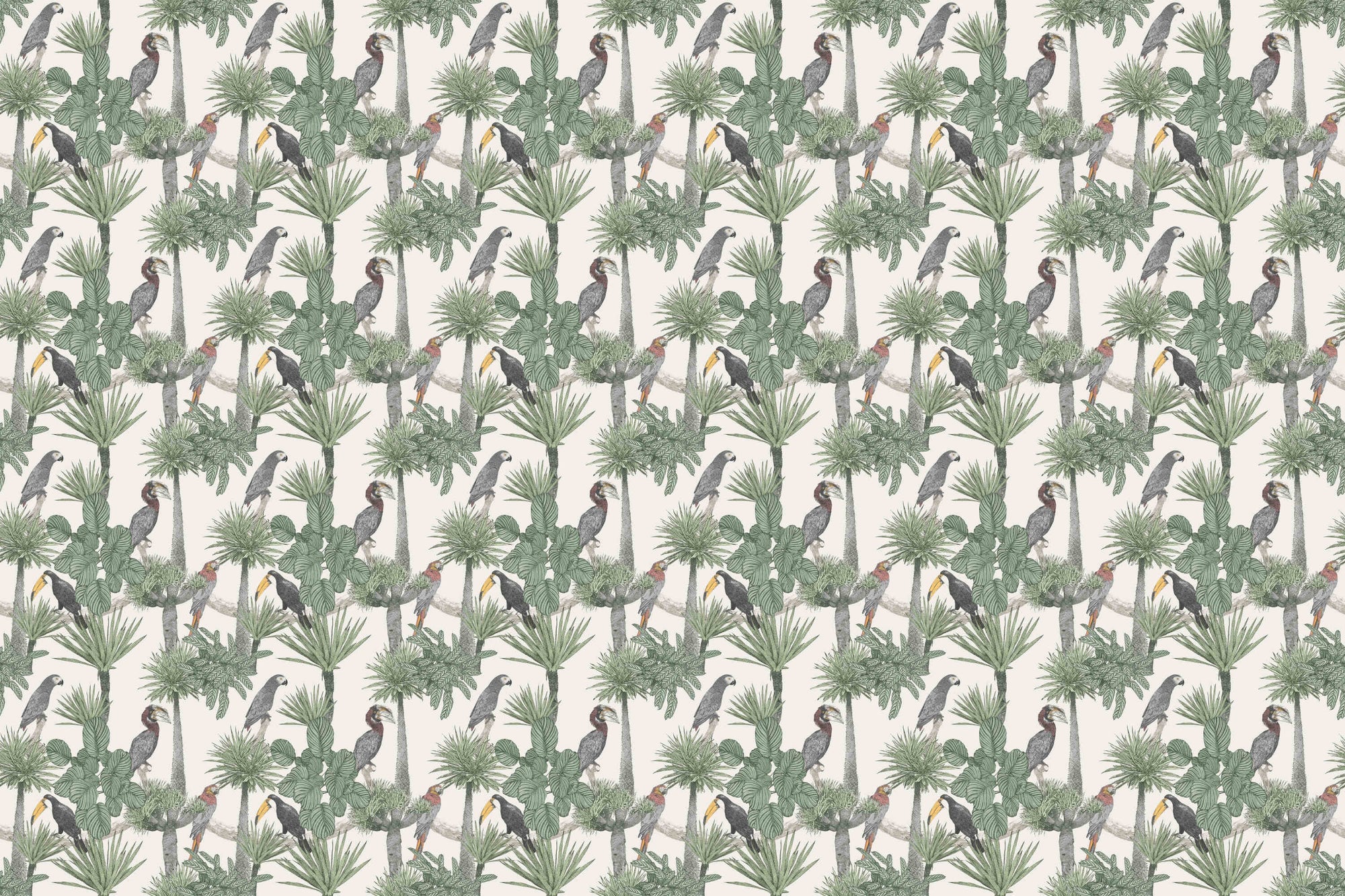 Tropical Toucan Pattern Wall Mural
