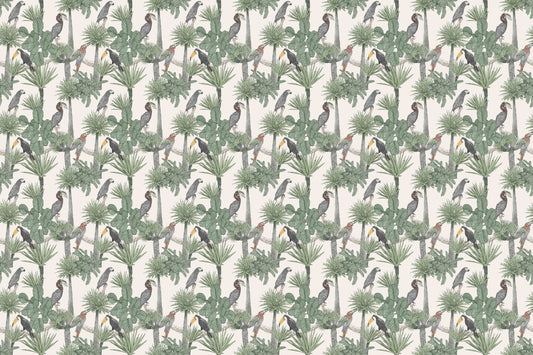 Tropical Toucan Pattern Wall Mural