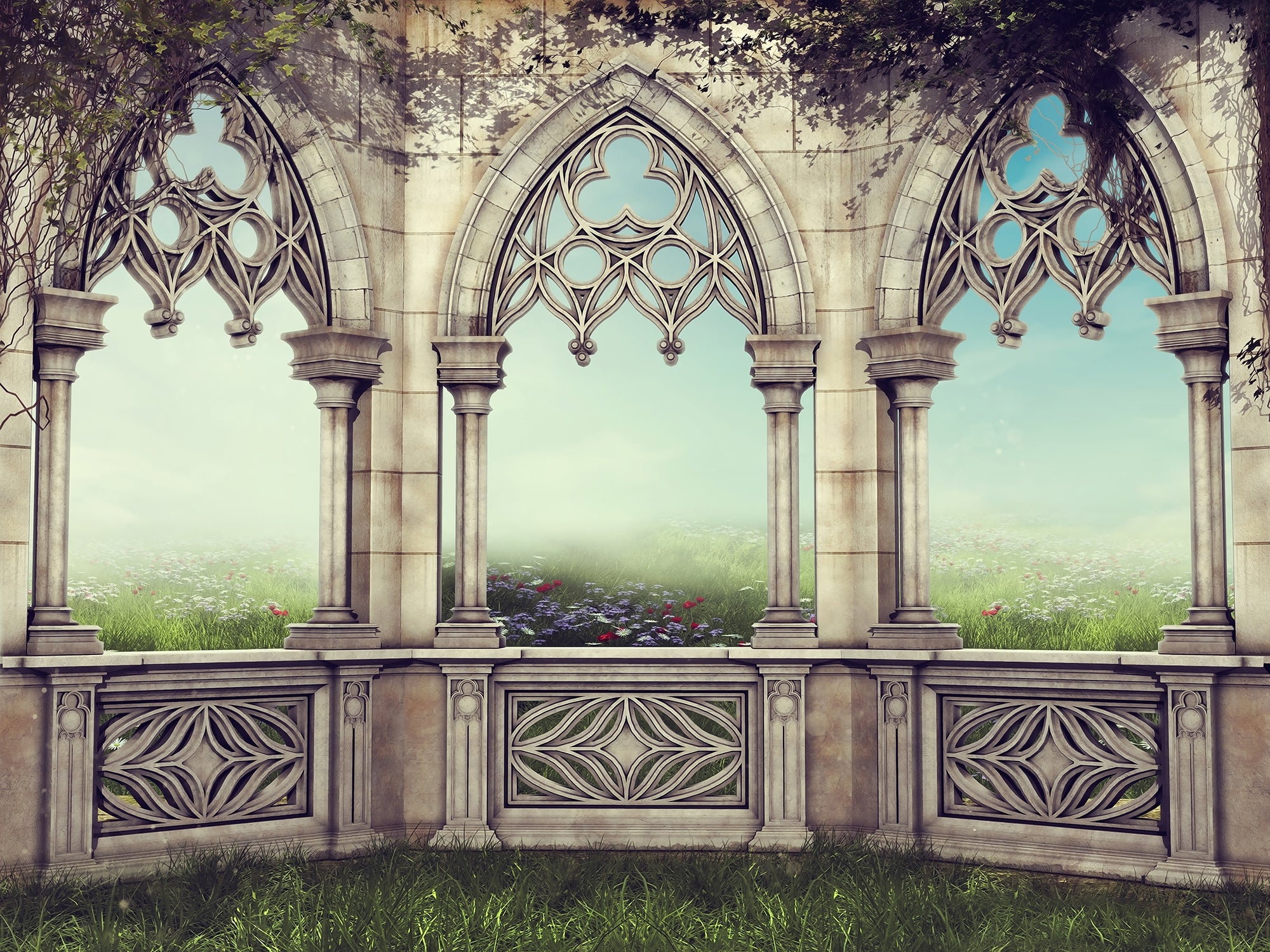 Palace Courtyard Serenity Wallpaper Murals