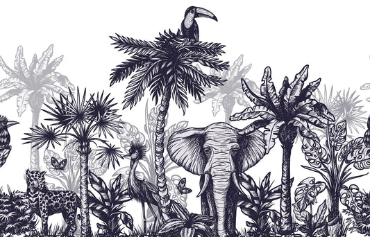 Vibrant Wildlife in Tropical Paradise Murals