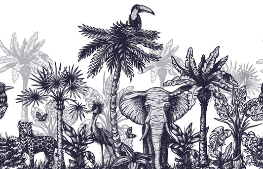 Vibrant Wildlife in Tropical Paradise Murals