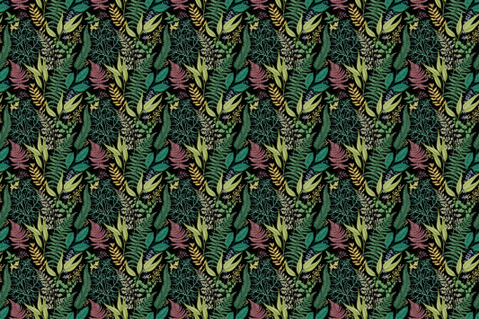 Tropical Botanical Pattern Wall Wallpaper