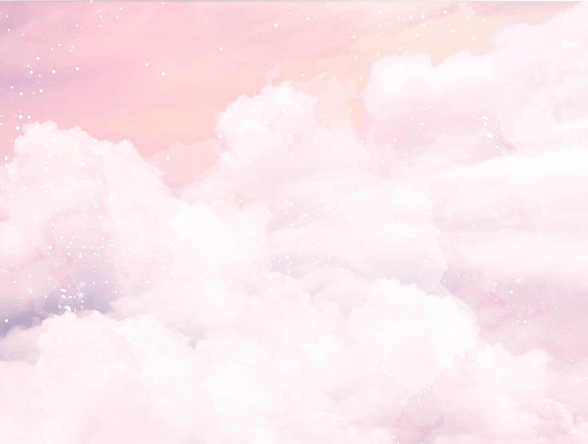 Pink Pastel Glittery Art Wall Murals in your room — zoomed