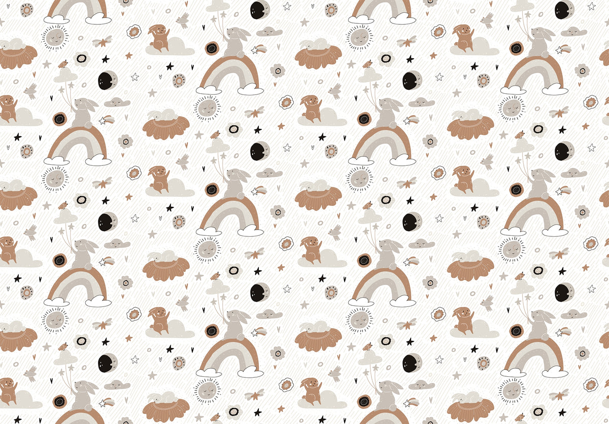 Cute Bohot Pattern Design Wall Murals in your room — zoomed