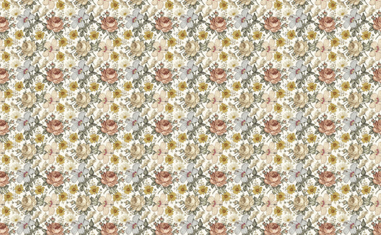 Vintage Wildflower Tile Wall Mural