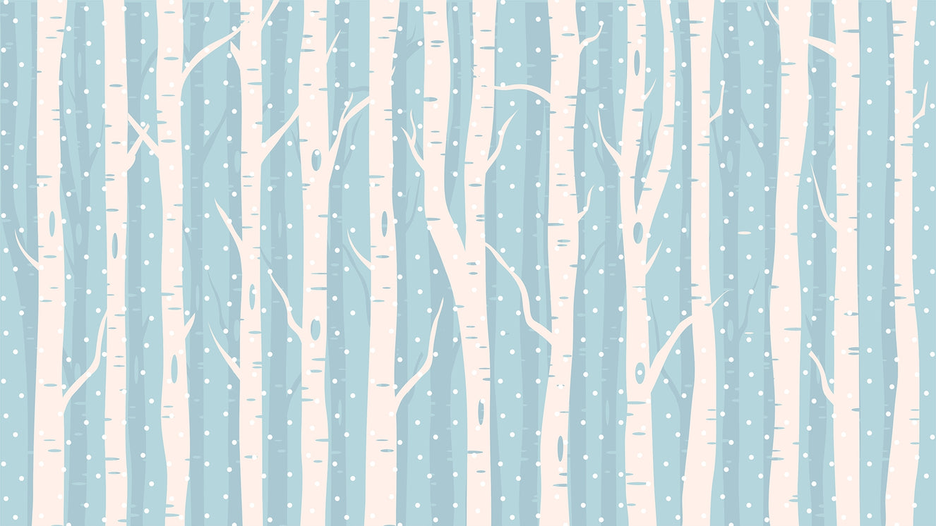 Frosty Blue Forest Scenic Wall Murals
