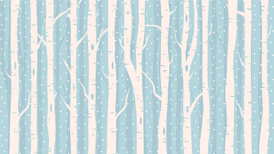 Frosty Blue Forest Scenic Wall Murals