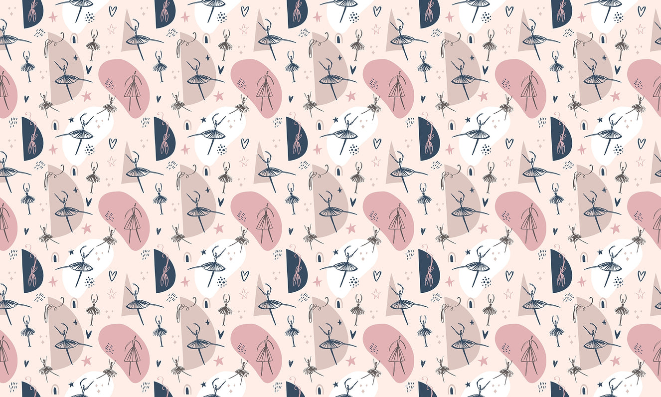 Graceful Dance Repeat Pattern Wallpaper