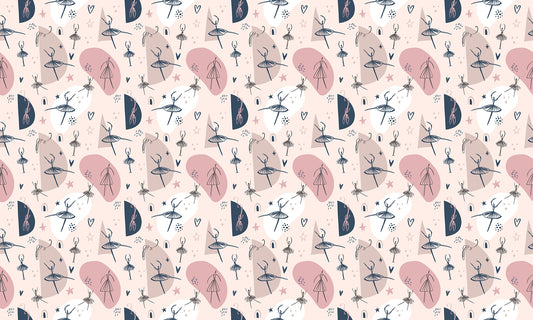 Graceful Dance Repeat Pattern Wallpaper