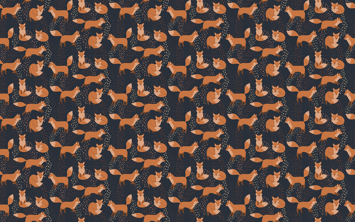 Orange Foxes Fun Removable Wallpaper in your room