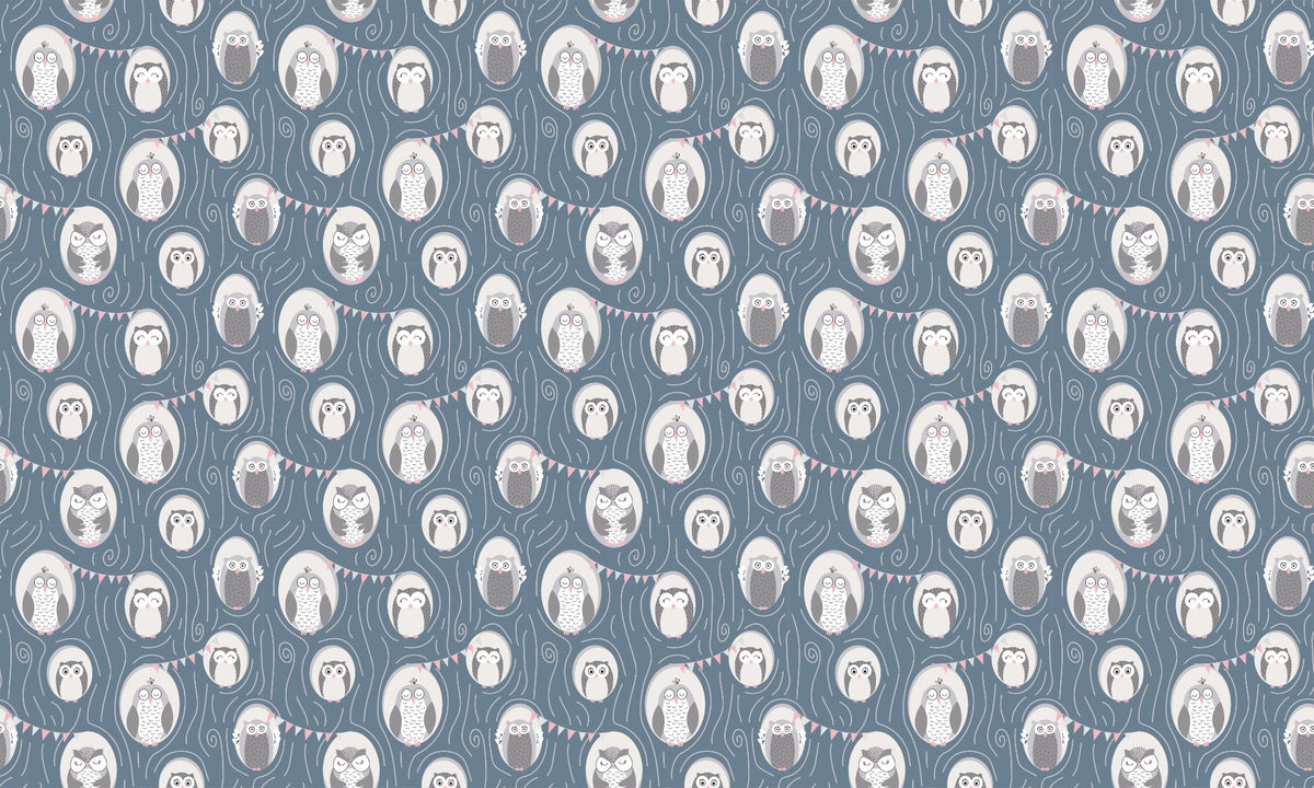 Kids Room Owls Burrows Tree Repeat Pattern Wallpaper