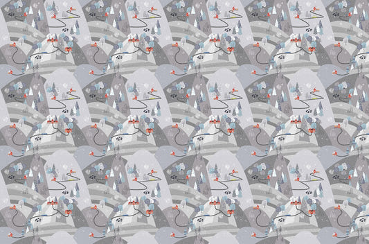 Repeated Icy Serenity Wallpaper for Walls