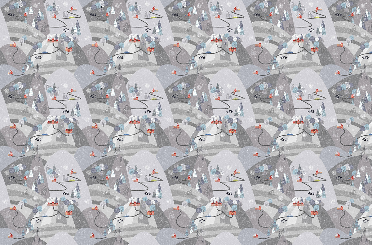 Repeated Icy Serenity Wallpaper for Walls in your room