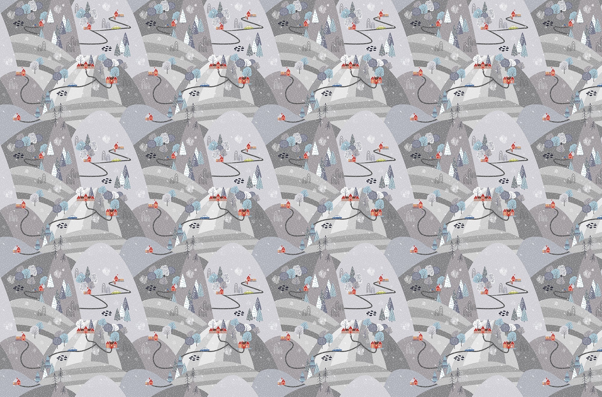 Repeated Icy Serenity Wallpaper for Walls