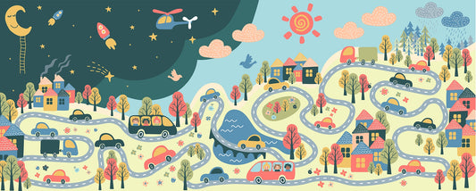 Imaginary Cartoon Cityscape Wall Murals