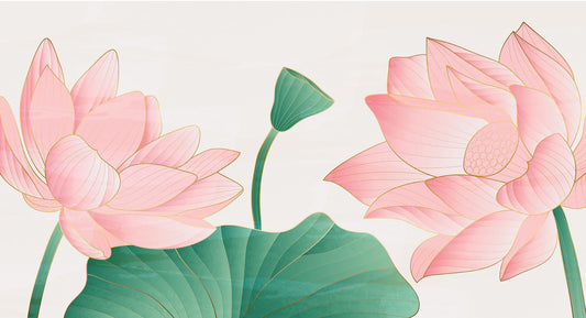 Golden Pink Petal Symphony Wallpaper Murals