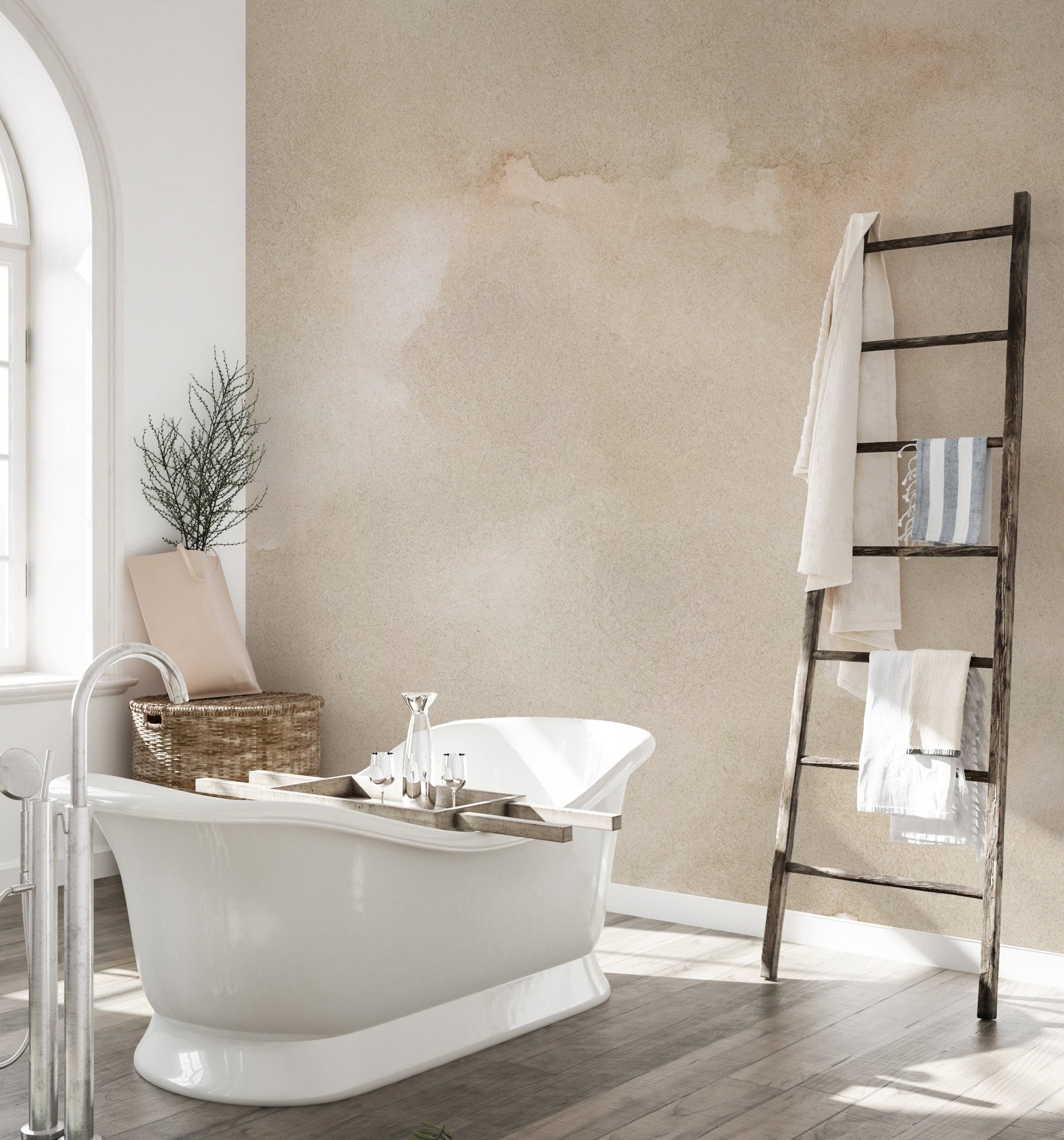 Abstract beige ink mural for modern decor
