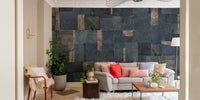 Abstract Blue Geometric Wallpaper Mural - Wallanza