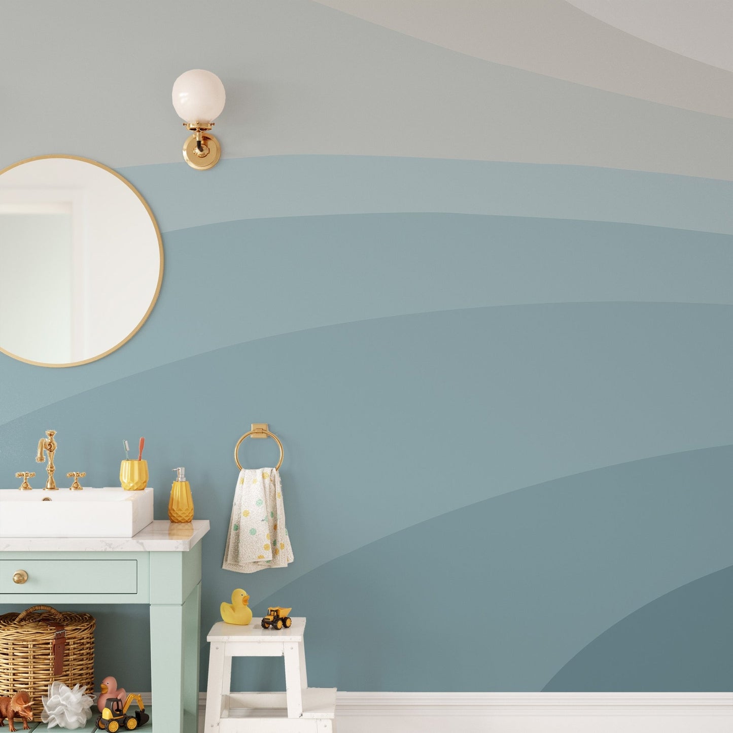 Abstract Blue Wallpaper Mural - Wallanza