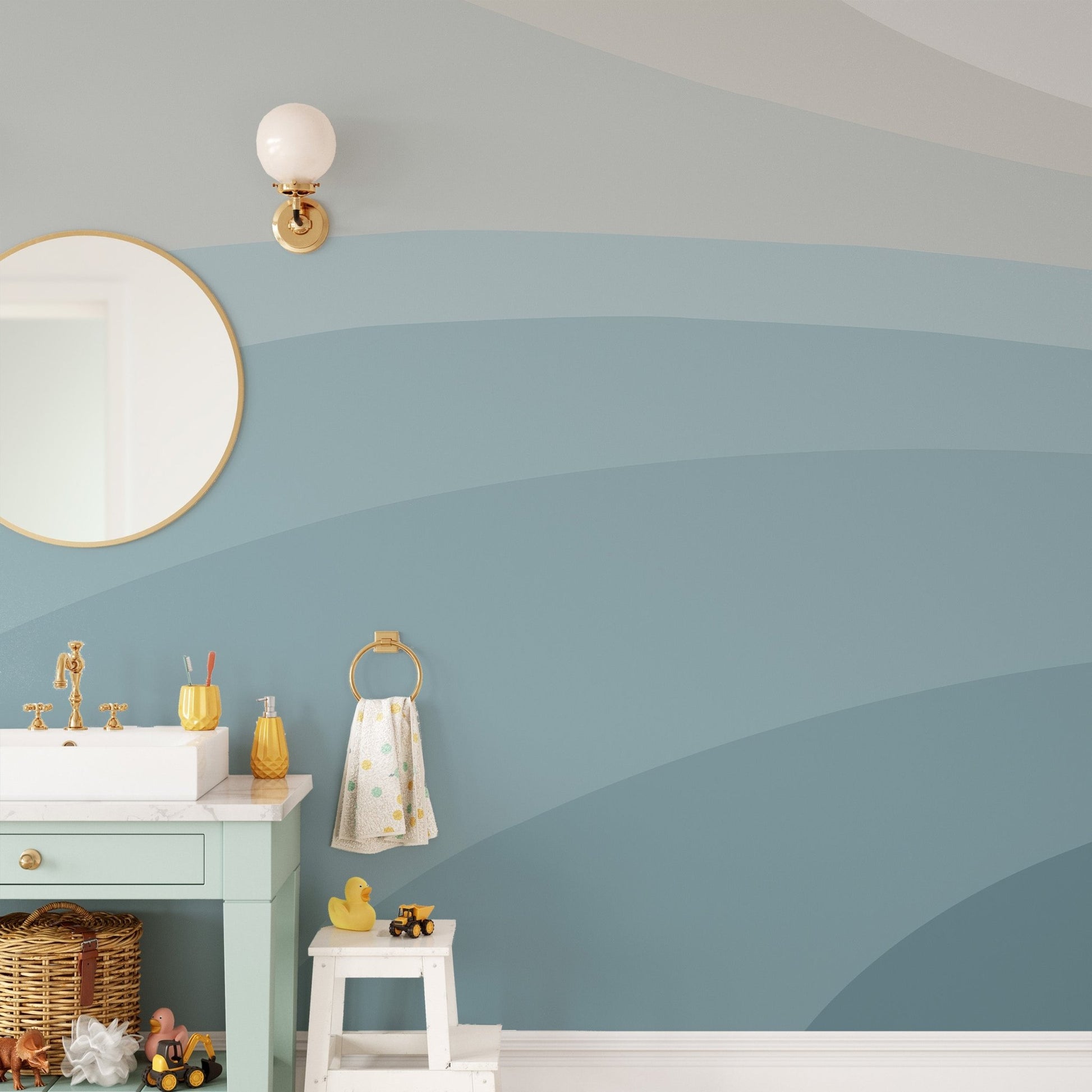 Abstract Blue Wallpaper Mural - Wallanza