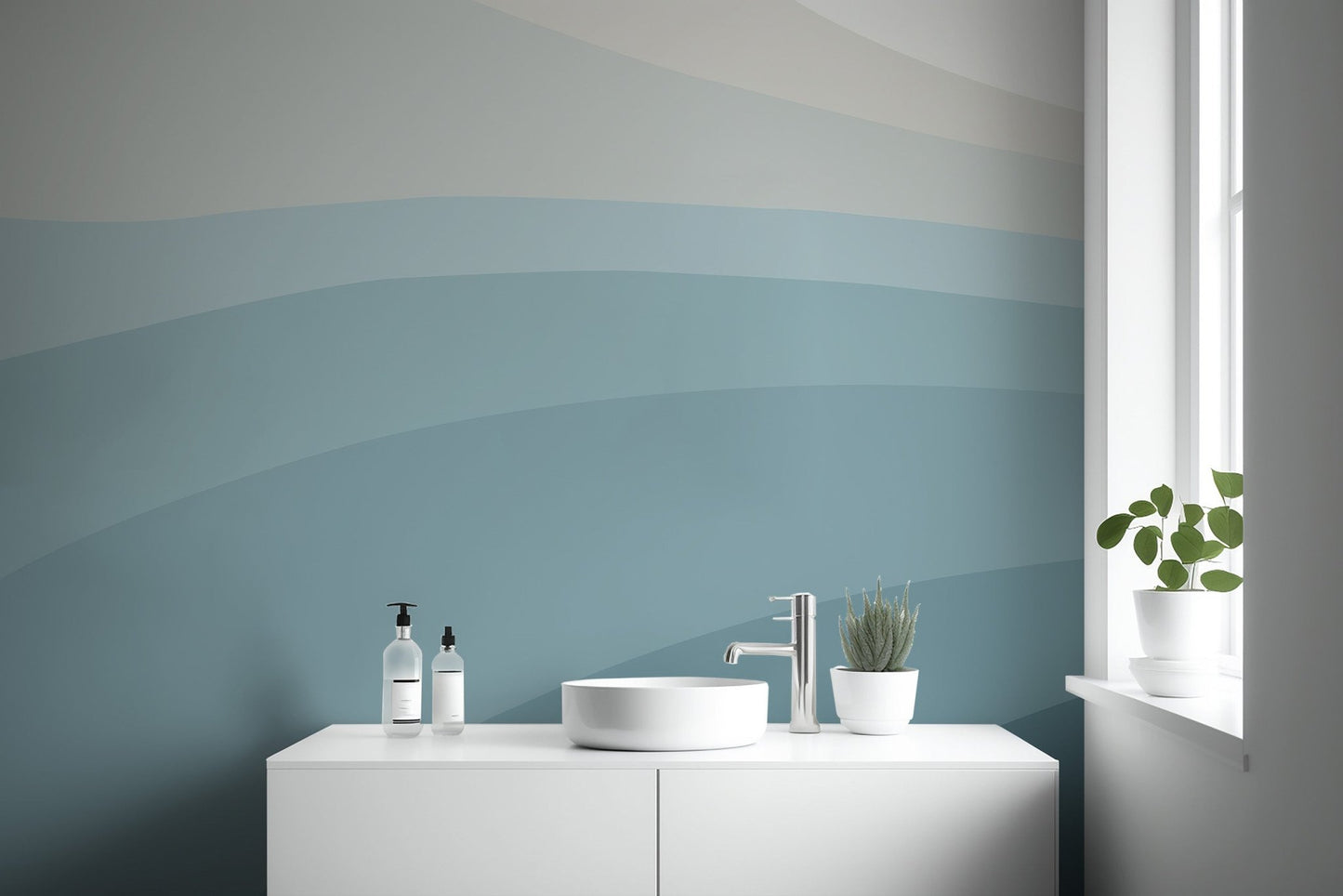 Abstract Blue Wallpaper Mural - Wallanza
