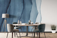 Abstract Blue Waves Wallpaper Mural - Wallanza