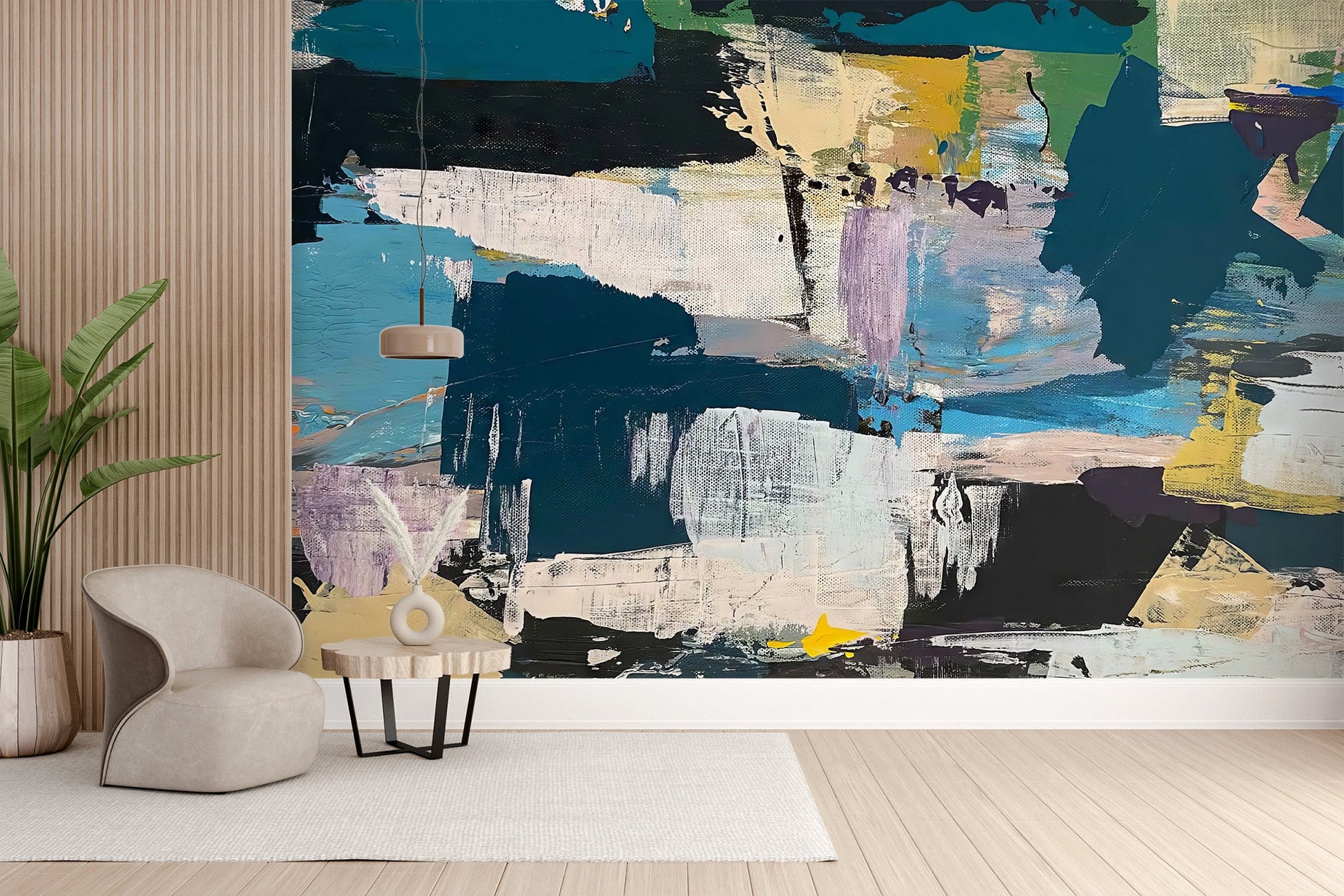 Abstract Brush Strokes Wall Mural - Wallanza