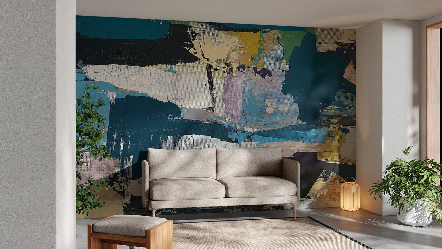 Abstract Brush Strokes Wall Mural - Wallanza