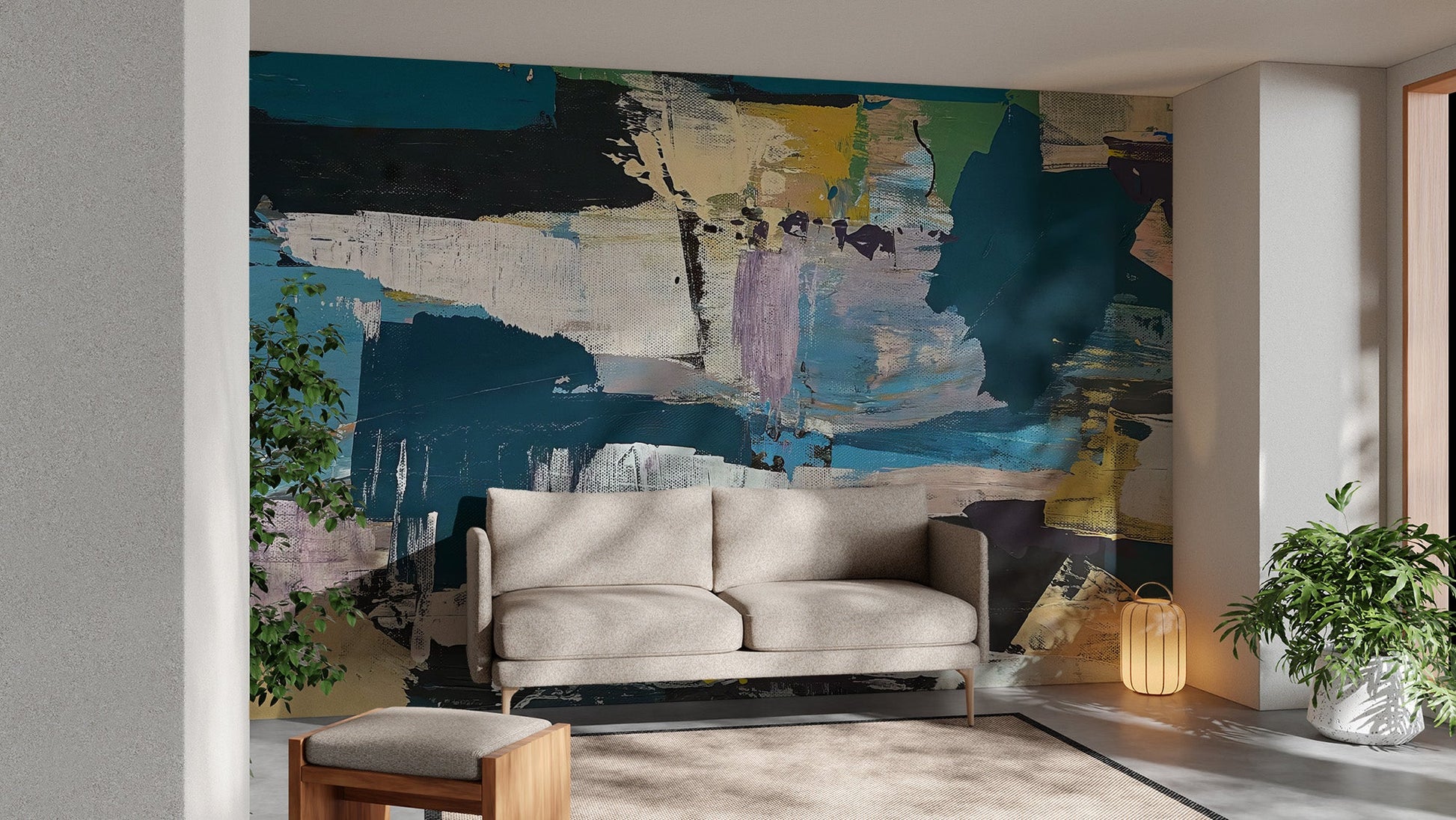 Abstract Brush Strokes Wall Mural - Wallanza