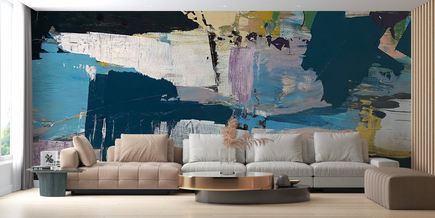 Abstract Brush Strokes Wall Mural - Wallanza