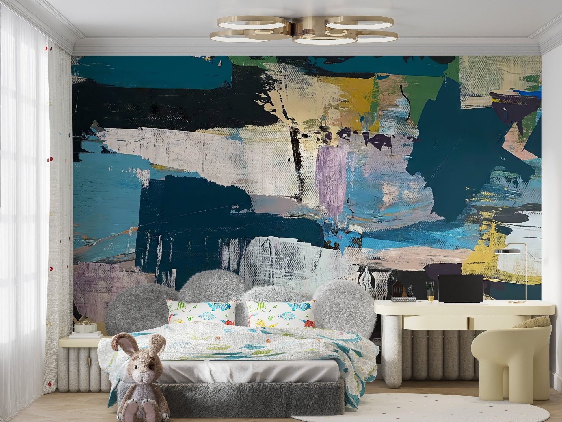 Abstract Brush Strokes Wall Mural - Wallanza