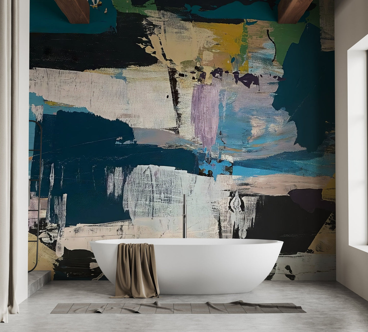 Abstract Brush Strokes Wall Mural - Wallanza