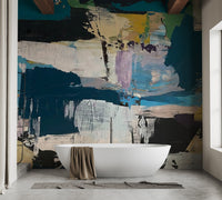 Abstract Brush Strokes Wall Mural - Wallanza