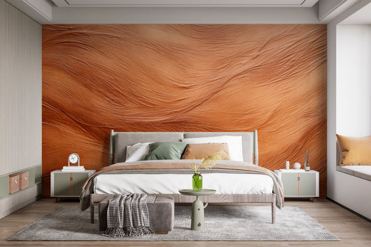 Artistic desert ripple wallpaper wall mural in earthy color palette.
