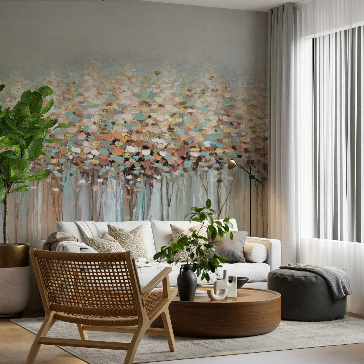 Abstract Forest Wall Mural - Wallanza