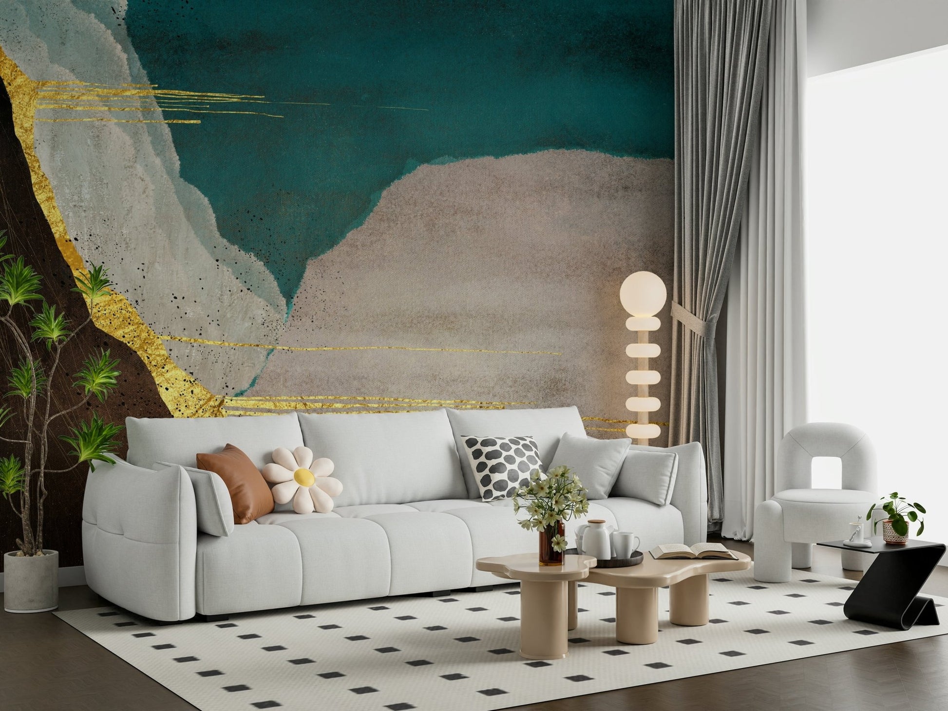 Abstract Geometry Wall Mural - Wallanza