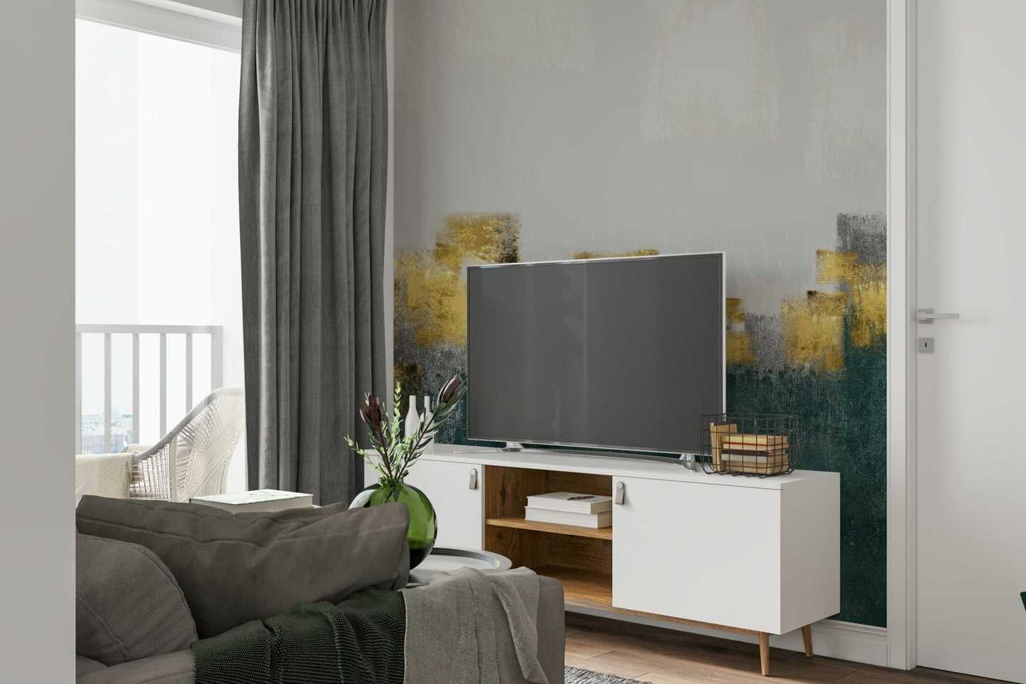 Abstract Gold Element Texture Wall Mural - Wallanza