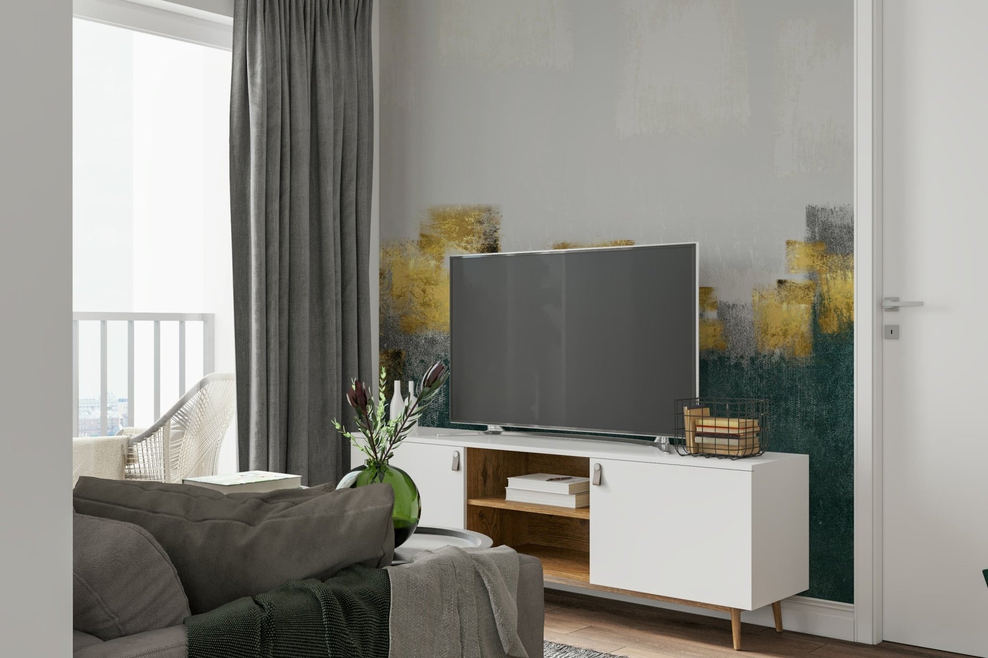 Abstract Gold Element Texture Wall Mural - Wallanza