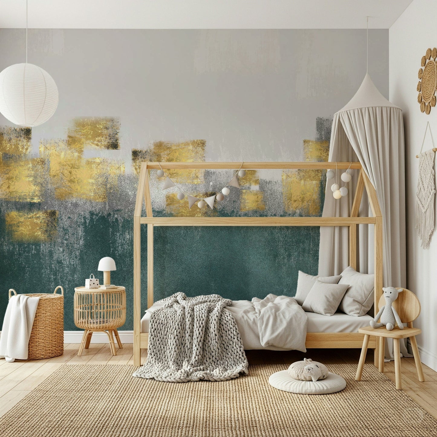 Abstract Gold Element Texture Wall Mural - Wallanza