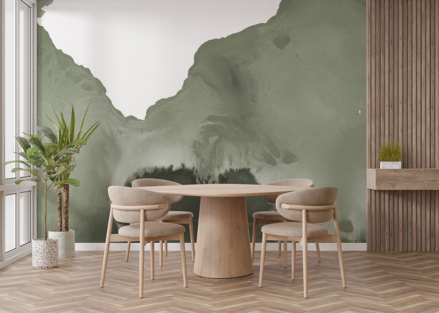 Abstract Monochrome Wall Mural - Wallanza