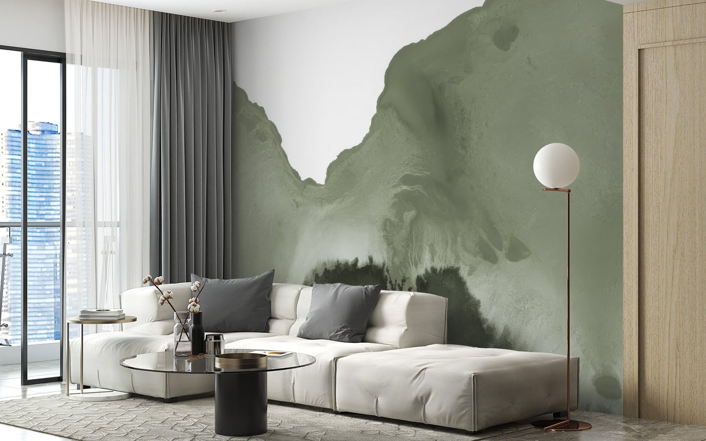 Abstract Monochrome Wall Mural - Wallanza