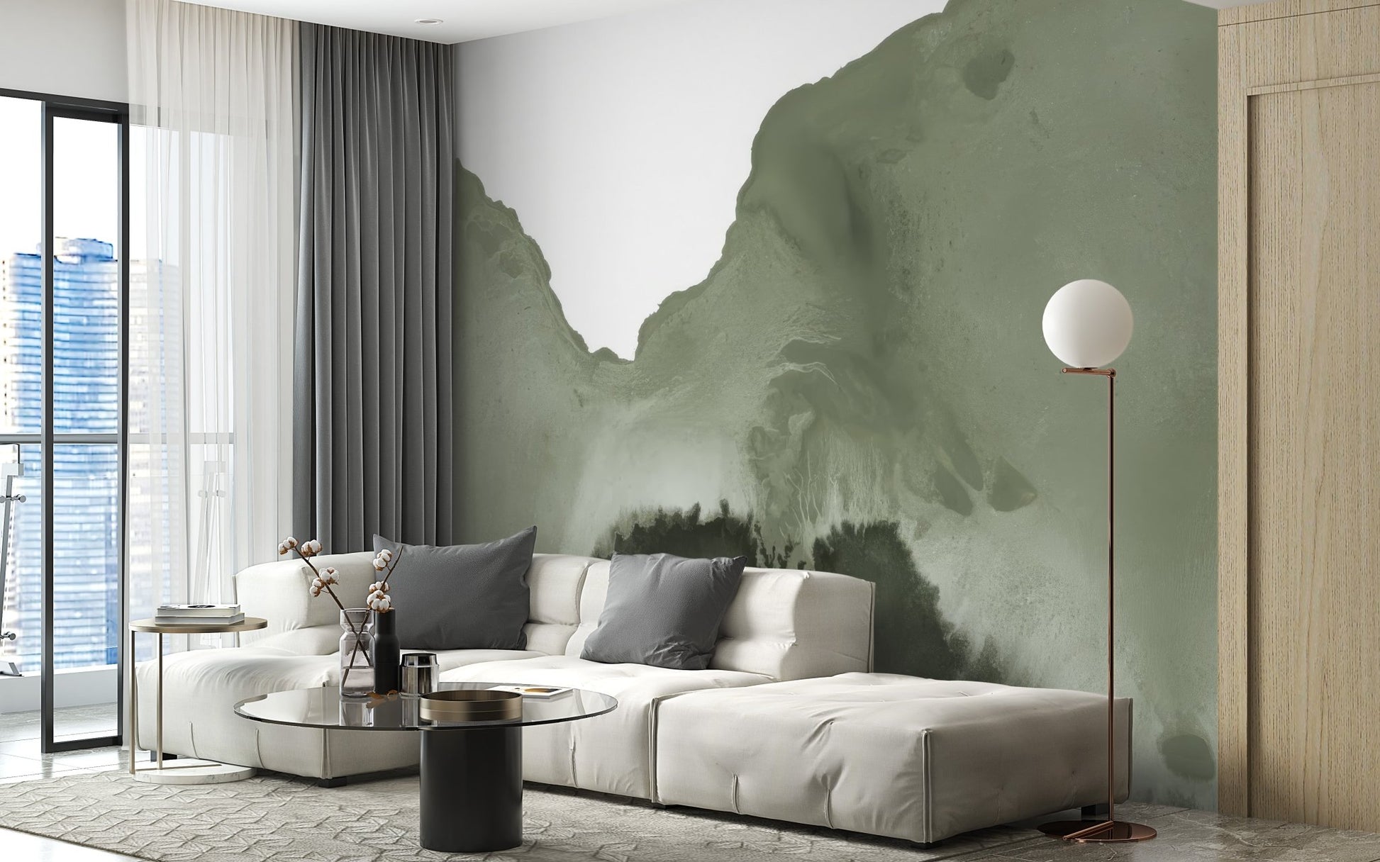 Abstract Monochrome Wall Mural - Wallanza