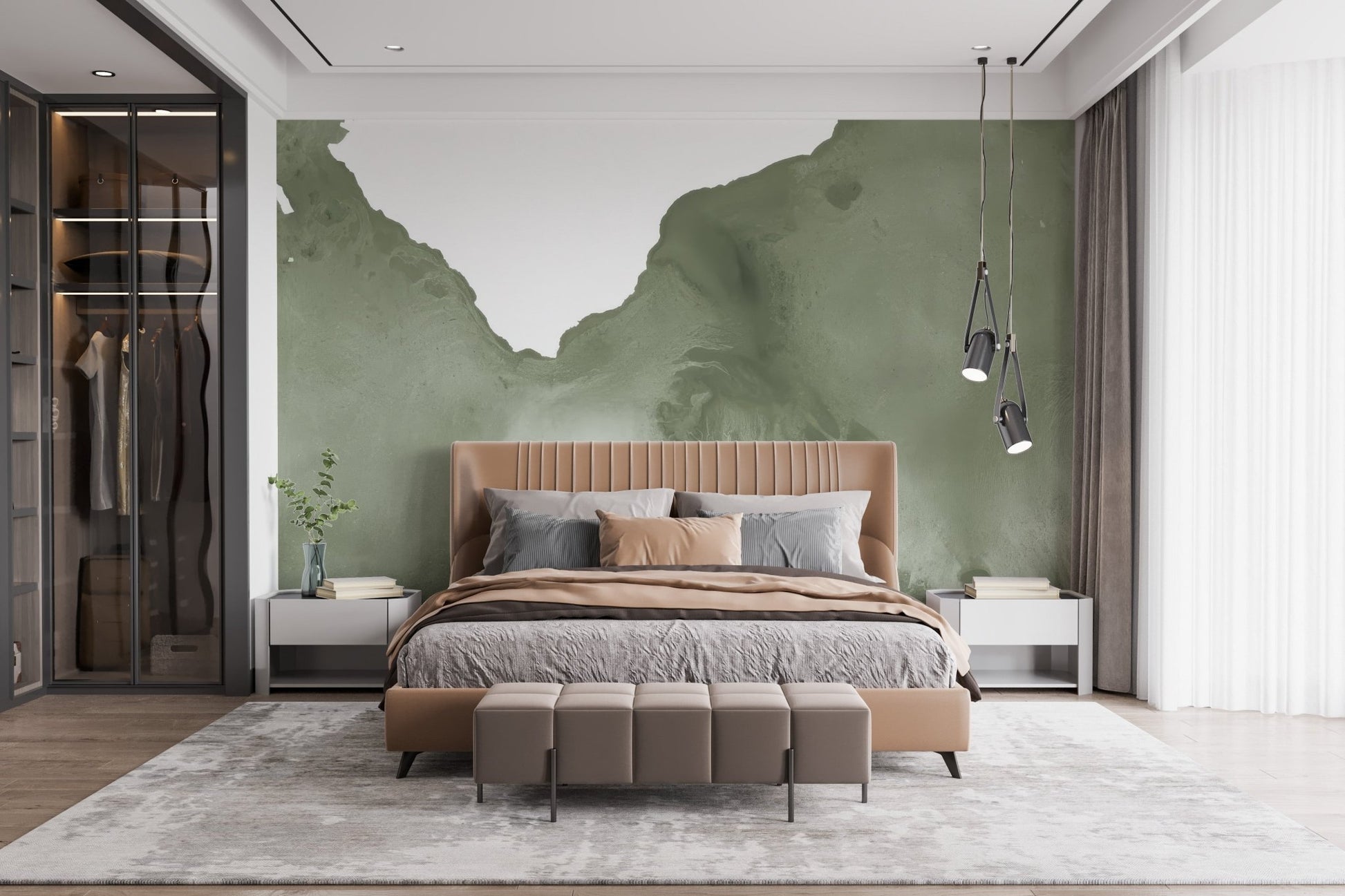 Abstract Monochrome Wall Mural - Wallanza