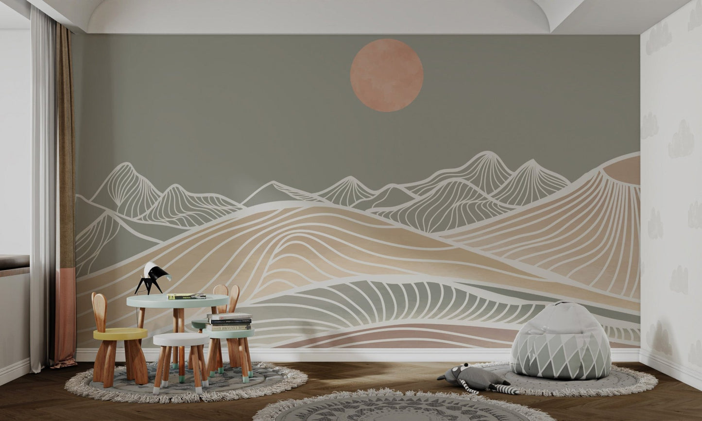 Abstract Mountain Landscape Wallpaper - Wallanza