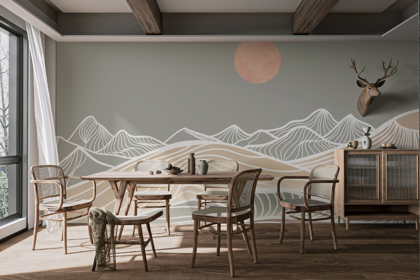 Abstract Mountain Landscape Wallpaper - Wallanza