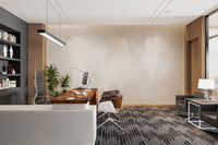 Subtle abstract mural with light brown and cream watercolor blends