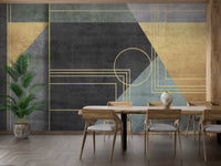 Sleek abstract office vibes wall mural for a polished dining space.
