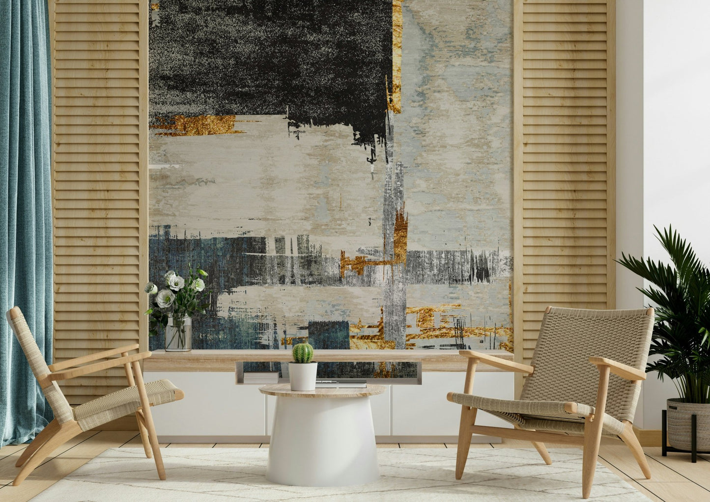 Abstract Oganic Plastic Art Wall Mural - Wallanza