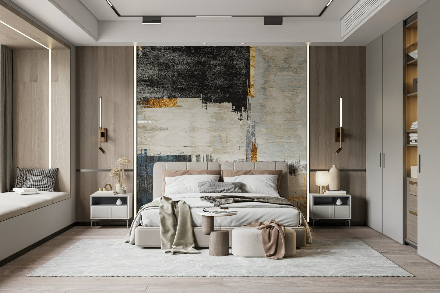 Abstract Oganic Plastic Art Wall Mural - Wallanza